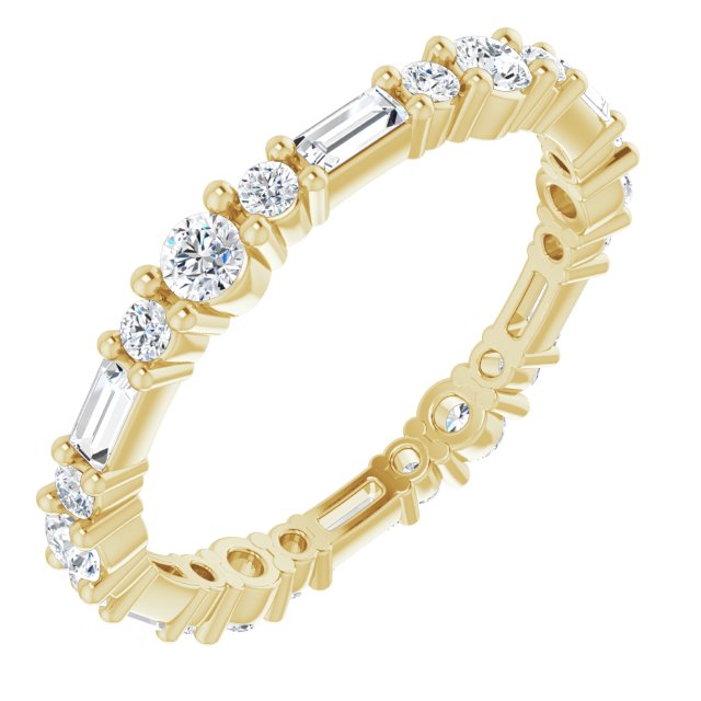 0.96 ct. Baguette & Round Diamond Eternity Band-VIRABYANI
